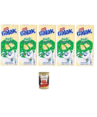 Italian Gourmet E.R. Pack of 5 Galak PoPri white chocolates with cereals 90g + Gourmet Italian polpa 400g