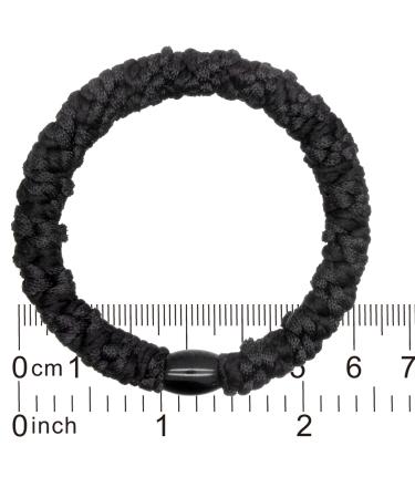 Shop Hollihi Large Hair Ties - 20 Elastic Ponytail Holders for Thick Hair Fashionable Braided Cords for Women & Girls - Black - Buy Online on GoSupps.com
