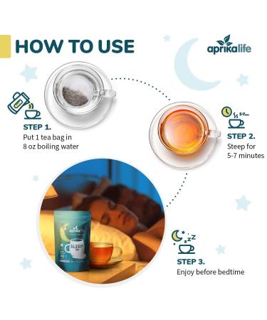 Aprika Life Sleep Tea: 100% Natural Herbal Blend for Relaxation and Restful Sleep - 60 Bags - Buy Online on GoSupps.com