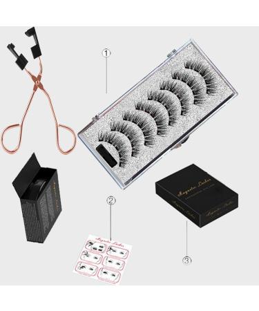 Dual Magnetic Eyelashes Set with Clip Reusable Natural Look 3D False Lashes Black Eyelashes No Eyeliner No Glue Required Lightweight and Easy to Wear 2 Pairs - Buy Online on GoSupps.com