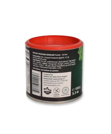 Morga |USDA-ORGANIC| - Vegetable Bouillon Powder  (5.3oz/150g)  Vegan | Vegetarian | Bullion | Broth | Stock | Base | Soup | Cubes | Herbs | Seasoning | Packets 5.3 Ounce (Pack of 1) - Buy Online on GoSupps.com