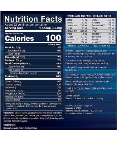 BodyTech Micellar Casein Protein Powder - Rich Chocolate, 24g Protein, Overnight Muscle Recovery - 4lb Pack - Buy Online on GoSupps.com