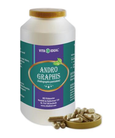 VITA IDEAL Andrographis 4x 360 capsules - Andrographis Paniculata - Kalmgh - Indian Echinacea - Daily portion 900mg Andrographis pure powder without additives