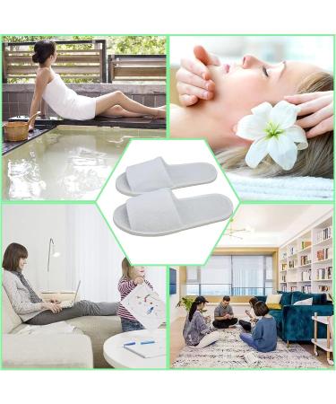 KabinChiu 6 Pairs Disposable Spa Slippers White - Universal Size for Hotel, Home, Nail Salon - Non-Slip Open Toe Design for Women and Men - Buy Online on GoSupps.com