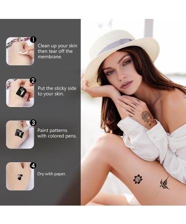 Henna Tattoo Stencil Kit with 270+ Reusable Stencils for Face & Body Paint - 24 Sheets, Indian Glitter Airbrush Temporary Tattoos - Buy Online on GoSupps.com