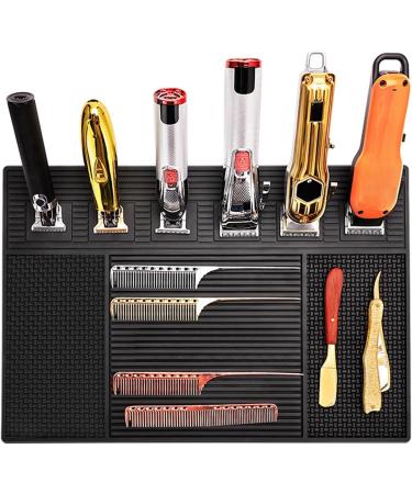 Barber Organized Mat Prevent Slip Silicone Barbershop Work Station Pad for Clippers Scissors Large Size and Temperature Resistant - Buy Online on GoSupps.com