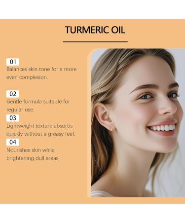 QPJUVC Turmeric Spots Brightening Facial Oil 30ml Removes Dark Spots & Skin Whitening Serum Daily Moisturizing Facial Oil with Light Nongreasy Formula 3 - Buy Online on GoSupps.com