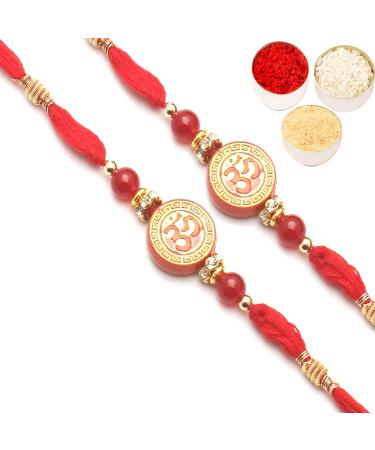 Ghasitaram Gifts Rakhis Online for Brother- Set of 2-6285 Rakhi Thread
