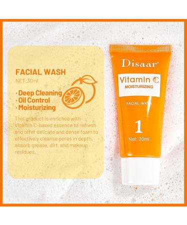 Vitamin C Skincare Set for Teens | 5-in-1 Travel Size Facial Kit for Women & Girls | Cleanser Toner Serum Cream for Deep Nourishment & Smooth Skin - Buy Online on GoSupps.com