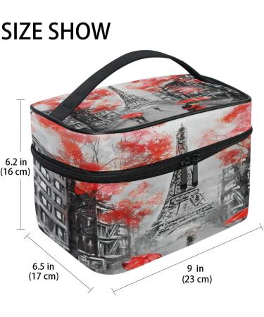 Vintage Paris Make-Up Bag - Eiffel Tower Cosmetic Organizer for Women | Travel Case & Brush Storage - Buy Online on GoSupps.com
