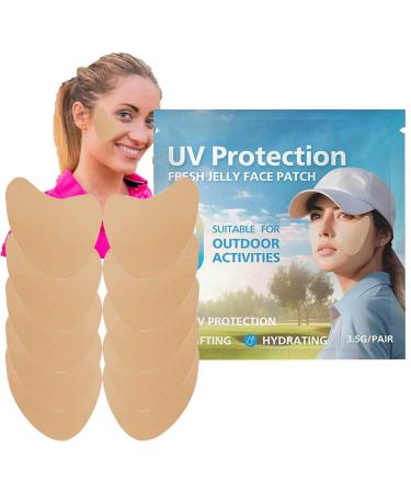 Jeanny Golf Face Patch - 5pair UV Facial Patches - UV Protection Outdoor Shield Facial Sunscreen Patch Portable Clear Face Patch for Fishing Golfers Hiking