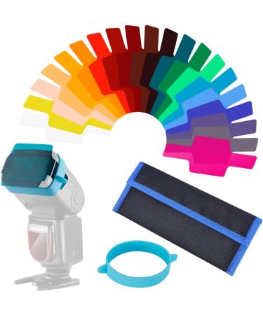 Neewer 20-Piece Camera Flash Gels Color Correction Filter Kit with Attachment Bands - Ideal for Photo Studio Flash - Includes Storage Pouch - Buy Online on GoSupps.com