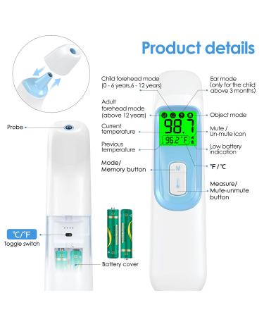 IDOIT 4-in-1 Infrared Thermometer: Non-Contact Forehead, Ear & Body Temp for Adults & Kids | Fast, Accurate Fever Readings - Buy Online on GoSupps.com