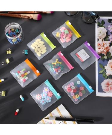 Sherr 56 Pcs Weekly Zippered Pill Pouch Set - Reusable Clear Plastic Travel Medicine Organizer Bags in Candy Colors - Buy Online on GoSupps.com