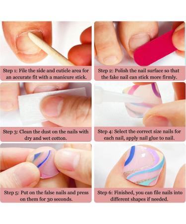 24Pcs French Square False Toenails Glossy Black & White Line Press on Toenails Shiny Stick on Toenails Short Acrylic Full Cover Summer Fake Toenails for Women and Girls Daily Decorations - Buy Online on GoSupps.com