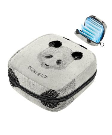 Storage bags for women's bandages motif: panda beige animal portable menstrual deposits panty liners tampons women's bandages storage holder for women school office