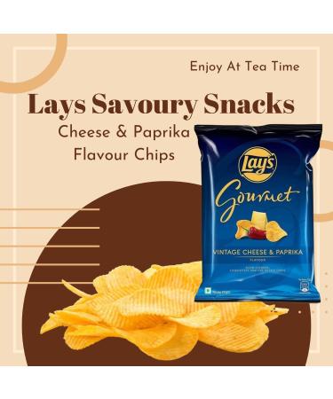 Lays Gourmet Potato Chips Vintage (Cheese & Paprika) Flavor (36 Gram) - Slow-Cooked Potato Chips Snacks (Pack of 15) 36 g (Pack of 1) - Buy Online on GoSupps.com