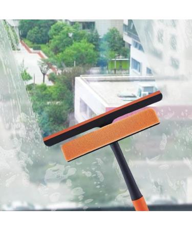 Squeegee Window Cleaner - Glass Washer Screen Wiper | Window Cleaning Wiper with Three Brush Heads | 360-Degree Rotating Stain Removal Tool for Tiles Shower Door Glass Door Window Cars - Buy Online on GoSupps.com