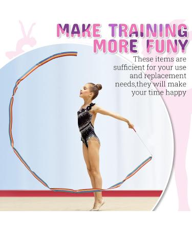 HyDren 21 Inch Rainbow Dance Ribbon Twirling Baton for Gymnastics and Dancing - Buy Online on GoSupps.com
