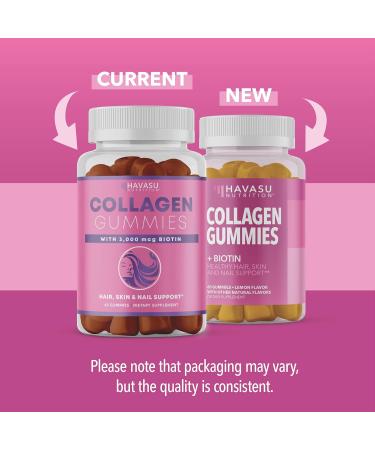 Collagen Gummies for Women and Men with 2500mcg Biotin Zinc Vitamin C & E - Hydrolyzed Collagen Gummies for Hair Skin & Nail Support - Biotin and Collagen Gummies - Lemon Flavor - 30 Servings 60 Count (Pack of 1) - Buy Online on GoSupps.com
