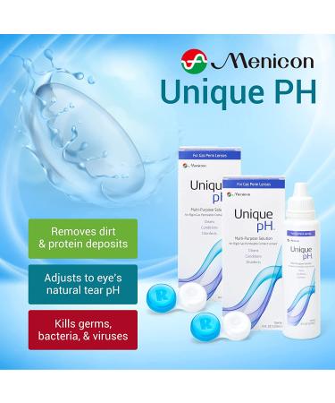 Menicon Unique pH Multi-Purpose Solution + RGP Lens Case - 4 fl oz (120ml) x 2 - Buy Online on GoSupps.com
