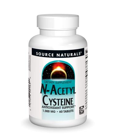 Source Naturals N-Acetyl Cysteine Antioxidant Support 1000 mg Dietary Supplement That Supports Respiratory Health* - 60 Tablets 60 Count (Pack of 1) - Buy Online on GoSupps.com