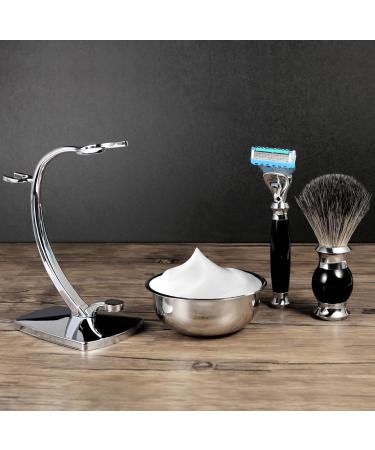 Grutti Premium Razor Brush Set - Complete Shaving Kit for Men Compatible with Fusion 5 - Gift Set with Stand Bowl & Brush - Black - Buy Online on GoSupps.com