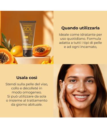  Bottega Verde Bottega Verde SOL Sempre Estate - Self-tanning face cream with papaya and mango extracts (50 ml) - golden and natural complexion all year round - Buy Online on GoSupps.com