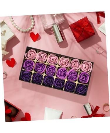 POPETPOP 1 Box decorate soap flowers flowers bouquet box flower arrangement Rose petal wedding soap flowers decors flower box artificial soap flower layout soap flowers small gift 3.2x3.2x3cm Purple - Buy Online on GoSupps.com