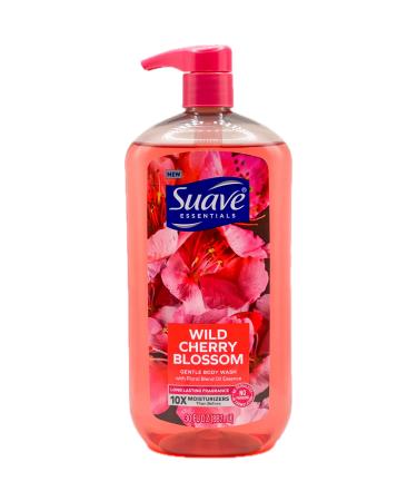 Suave ESSENTIALS WILD CHERRY BLOSSOM BODY WASH WITH SWEET BLEND OIL ESSENCE 30 FL OZ