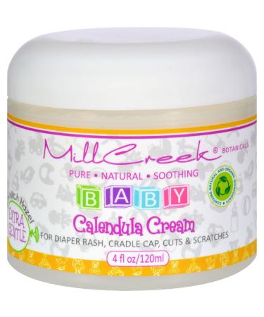 Mill Creek Baby Calendula Cream 4 oz - Natural Soothing Moisturizer for Sensitive Skin - Buy Online on GoSupps.com