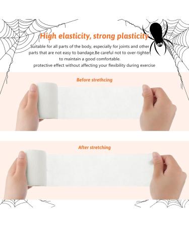 Lothee 10 Rolls Halloween Mummy Bandage Wrap - 50 Yards Self-Adhesive Cosplay Gauze 5 Sizes for Zombie Costumes - Buy Online on GoSupps.com