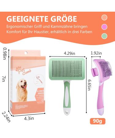 PHAVESAS Gro Pets Dog & Cat Self-Cleaning Brush - Effective Fur Removal for Long & Short Hair - Orange - Buy Online on GoSupps.com