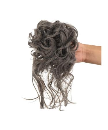 Messy Bun Hair Piece for Women Pieces Curly Chignon Donut Scrunchie for Women Messy Bun Hair Piece Synthetic Tousled Updo Hair Buns Extension Elastic Hair Band Hair Fake Hair Accessories for Women Dimgray
