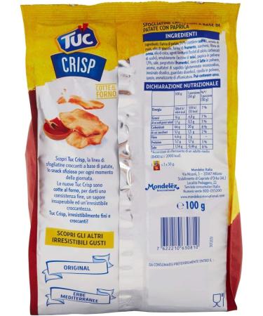  Italian Gourmet E.R. TUC Crisp Paprika Pack of 6 oven-baked crackers with pepper flavour 100g - Buy Online on GoSupps.com