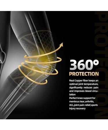 Luxniush Copper Knee Support for Men and Women - Compression Sleeve for Arthritis, Joint Pain Relief, ACL, Meniscus Tear - XX-Large - Buy Online on GoSupps.com