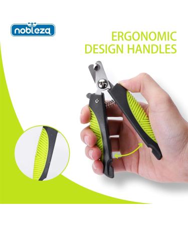 Nobleza Pet Nail Knobs - Professional Stainless Steel Claw Scissors for Dogs & Cats | High-Quality Nail Clippers with Safety Lock & File | Dark Gray & Green - Buy Online on GoSupps.com