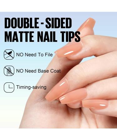 TOMICCA Short Coffin Nail Tips 180PCS - Nude Matte Full Coverage Soft Gel Nails for Nail Art Extensions - Buy Online on GoSupps.com