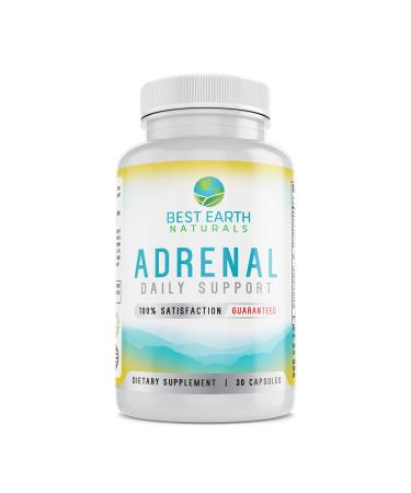 Best Earth Naturals Adrenal Support Supplement Cortisol MGR with Rhodiola Rosea B Vitamins Ginger Root Ashwagandha Licorice and More for Adrenal 30 Count
