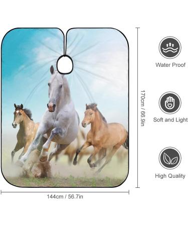 Horses in Dust Professional Hair Cutting Cape - Salon Barber Apron with Snap Closure for Hairdressing - Buy Online on GoSupps.com