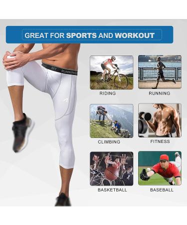 MEETYOO Men's 3/4 Compression Pants Large 3 Pack - Comfortable and Durable Performance Wear - Buy Online on GoSupps.com