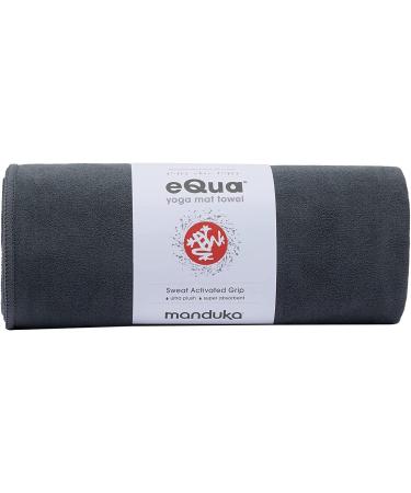 Manduka eQua Yoga Mat Towel - Quick Drying Microfiber | Lightweight Travel Mat for Hot Yoga, Vinyasa, Power | 72 Inch (Thunder) - Buy Online on GoSupps.com