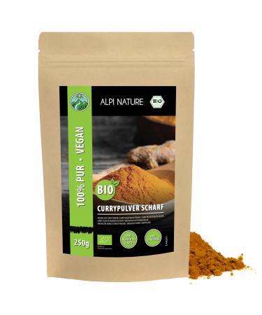 Hot Curry Powder 250g by Alpi Nature, Premium Quality Indian Spice Blend, Mild Curry Powder, Indian Spices