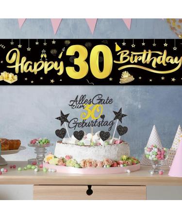 30th Birthday Cake Decoration Set - 11 Gold Rock Pieces | Perfect for Men & Women | Happy 30th Birthday Cake Topper - Buy Online on GoSupps.com