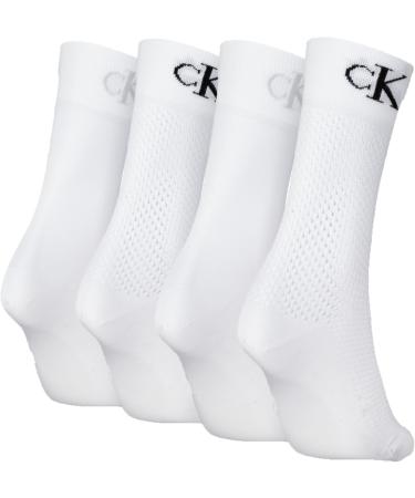 Calvin Klein Women's Classic Socks - White/Black One Size (Pack of 4) | International Shipping Available - Buy Online on GoSupps.com
