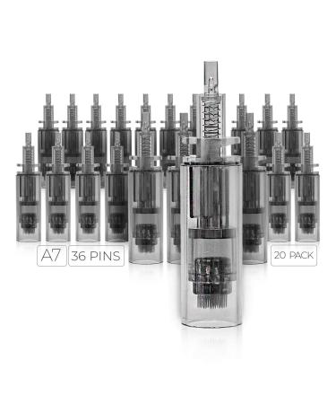 Dr. Pen Ultima A7 Replacement Cartridges - (20 Pack) - 36 Pins (0.25mm) Bayonet Slot - Disposable Replacement Parts