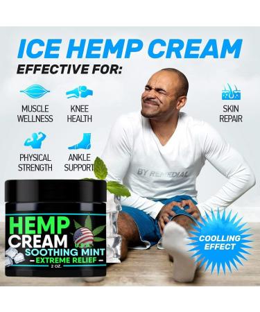 Healthergize Natural Hemp Cream - Extreme Relief with Soothing Mint - Moisturizer for Inflammation, Knees, Back, Joint, Muscle, Nerve Discomfort - Made in USA - Buy Online on GoSupps.com