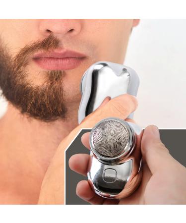 Electric Razor for Men,Pocket Size Portable Shaver, USB Rechargeable Mini-Shave Portable Electric Shaver for Face (Silvery)