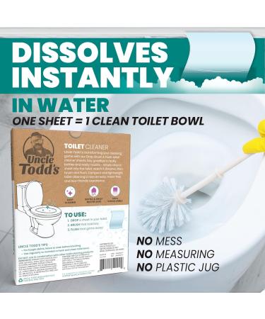 Uncle Todd's Eco-Friendly Toilet Cleaner - 100% Dissolvable Lemon Sheets | 30 Plastic-Free Cleaning Sheets for a Greener Home - Buy Online on GoSupps.com