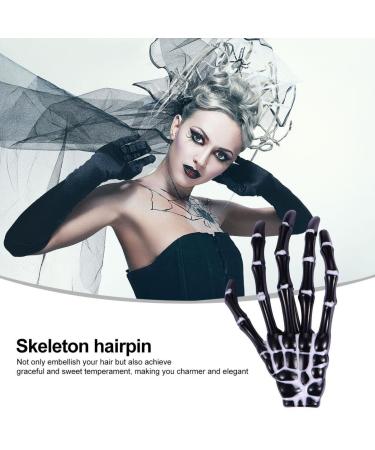 Lurrose 6Pcs Halloween Skeleton Hands Hair Clips - Gothic Bone Claws for Punk Rock Party Dress Up - Buy Online on GoSupps.com